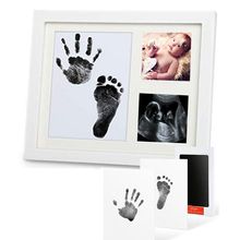 Baby Footprint Kit Handprint Picture Frame with Safe and Non-Toxic Ink Pad Perfect Newborn Keepsakes Girls Boys Shower Gift 2024 - buy cheap