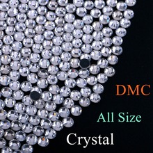 ¡Alta calidad! Diamantes de imitación de cristal transparente DMC, piedras de cristal con parte posterior plana, con pegamento 2024 - compra barato