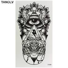 New Black Design Big Flower And Eyes Skull Fashion Temporary Tattoo Stickers Temporary Body Art Waterproof Tattoo Pattern 2024 - buy cheap