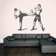 Kickboxing adesivo de parede esportivo, taekwondo karatê marciais decalque de vinil decoração de casa murais removível poster eb245 2024 - compre barato