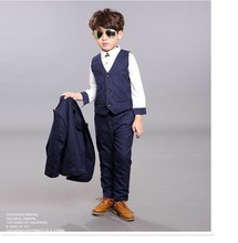 Trajes de boda a la moda para niños, blazer para niño, ropa formal para graduación, gris/azul, 2019 2024 - compra barato