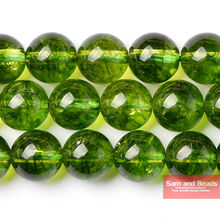 Cuentas lisas naturales de cuarzo verde oliva, hilo de 16 ", 6, 8, 10, 12 MM, tamaño a elegir para la fabricación de joyas OGQB01 2024 - compra barato