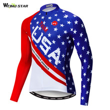 Weimostar USA Team Cycling Jersey Long Sleeve Autumn Bicycle Clothes Mountain Road Bike Jersey Racing MTB Cycling Shirt Jacket 2024 - buy cheap
