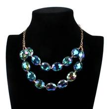 New Arrival Multi-layer Acrylic Crystal Big Beads Cluster Choker Chain Maxi Statement Short Necklaces & Pendants Jewelry 2024 - buy cheap