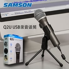 Microfone samson q2u original, portátil, dinâmico, usb de alta qualidade, com xlr e usb i/o, 100% 2024 - compre barato