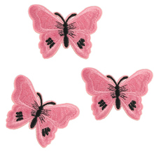 10 шт., нашивки с розовыми бабочками для одежды 2024 - купить недорого
