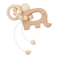 Baby Nursing Cartoon Animal Wooden Teether Chew Beads Teething Wood Rattles Toys Teether Montessori 2024 - buy cheap