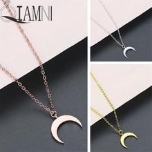 QIAMNI Multicolor Moon Pendant Necklace for Women Girls Crescent Horn Chain Necklace Lover Gifts Jewelry Charm Dropshipping 2024 - buy cheap