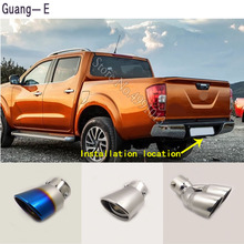 car stickers cover muffler exterior back end pipe dedicate exhaust tip tail outlet ornament 1pcs For Nissan Navara 2015-2018 2024 - buy cheap