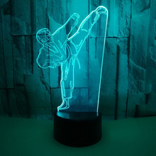 Night Light Creative 3D LED Light Vision Gradient Karate Table Lamp USB Taekwondo Modelling Bedroom Lighting Decor For Gifts Kid 2024 - buy cheap