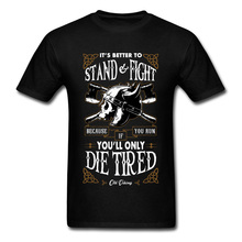 Camiseta masculina estilo viking, camiseta com estampa de letras retrô e vintage de 100% algodão 2024 - compre barato