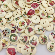 New 100pcs Merry Christmas Wood Buttons 15mm Sewing Craft Mix Lots WB13 2024 - buy cheap