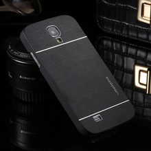 Для Samsung Galaxy S4 i9500 SIV чехол делюкс фирменных металлического алюминия мода кисти твердый переплет защитный телефон чехол 2024 - купить недорого