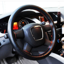DIY Steering Wheel Covers Soft Fiber Leather Braid Steering-wheel Car With Needle Thread Interior Accessories 2024 - buy cheap