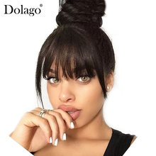 Brazilian Human Hair Blunt Bangs Clip In Human Hair Extension Natural Black Dolago 100% Virgin Hair Products 2024 - buy cheap