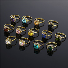 Женское Винтажное кольцо с кристаллами, яркое кольцо для свадебной вечеринки 2024 - купить недорого