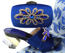 Ladies Italian Leather Shoe and Bag Set Royal blue Color Italian Shoe with Match Bag Set 2018 Nigerian Shoes and Bag Set QSL006 2024 - buy cheap