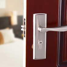 Indoor single tongue lock bedroom door lock bathroom machinery silver handle lock 2024 - buy cheap