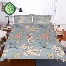 HELENGILI 3D Bedding Set Teddy Bear Print Duvet Cover Set Lifelike Bedclothes with Pillowcase Bed Set Home Textiles #TED-18 2024 - buy cheap