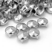 100x Round Cone Studs Spikes Silver Color Metal Punk Rock Spots Rivet for Leathercraft Bracelet Bag DIY Apparel Decoration 7.4mm 2024 - buy cheap