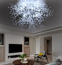 Dandelion de luz led para o teto, luminária de teto moderna com montagem embutida, lâmpada de cristal transparente para cozinha, quarto, sala de estar, abertura elegante 2024 - compre barato