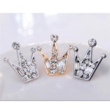 SHUANGR Trendy jewelry Black Color glaze crown shape unisex's pin brooch for Women Men gift Crystal Brooches Jewelry 2024 - buy cheap