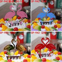 30 комплектов Фламинго акриловая вставка для торта кекс торт Топпер для свадьбы День рождения принцесса украшение для вечеринки Топо де Боло Casamento 2024 - купить недорого