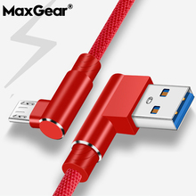 Кабель Micro USB L, 1 м, 2 м, 3 м, 90 градусов, кабель для быстрой зарядки и передачи данных, кабель Micro USB для Samsung, Xiaomi, Android, игровой провод 2024 - купить недорого