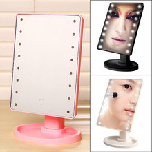 New Style Bedroom Makeup Countertop 360 Degree Rotation 16LED Adjustable Touch Dimmable Desktop Cosmetic Makeup Mirror Dropship 2024 - buy cheap