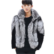 New Fur Coat Imitation Water Fur Grass Men's Imitation Fox Fur coat one coat Men's Fur coat winter Thick Warm Hooded jacket 6XL 2024 - buy cheap