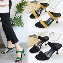 High Heel Slipper Girl Summer 2018 New Style Cool Drag Outside Wear Heel Sandals 2024 - buy cheap
