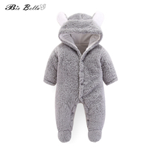Cute Rabbit Ear Hooded Baby Rompers for Babies Boys Girls Clothes Winter Newborn Clothing Jumpsuit Infant Costume Baby Outfits 2024 - buy cheap