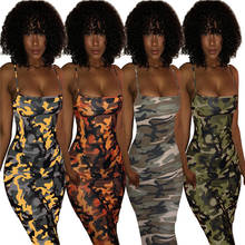 Spaghetti Strap Sexy Sheath Dress Women Fashion Camouflage Slash Neck Sleeveless Summer Dress Plus Size Casual Vestidos Female 2024 - buy cheap