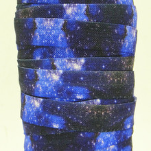 WM ribbon wholesale/OEM 5/8inch 15mm 141029010 blue sky printed on folded over elastic FOE 50yds/roll for hair tie free shipping 2024 - buy cheap