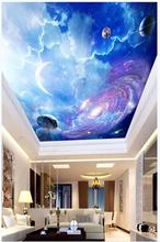 Papel tapiz con foto personalizada para decoración de sala de estar, mural de Fondo de techo en 3d, fantasía, universo, cielo estrellado, CENIT, Celeste 2024 - compra barato