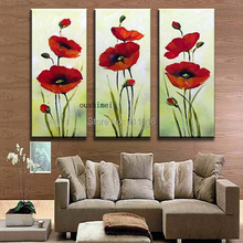 Pinturas abstractas de flores rojas pintadas a mano para decoración de pared de habitación, pintura al óleo de decoración para el hogar, imágenes en lienzo, arte de pared 2024 - compra barato