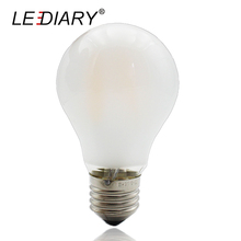 LEDIARY Frosted E27 Glass LED Filament Bulb LED Edison Light Dimmable IC Driver A60 E27 4/6/8W 220V Warm White Bubble Ball 2024 - buy cheap