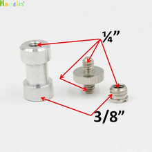 3 in 1 Chrome-plated steel 1/4" -1/4" Screw to 3/8" Spigot Stud Convert Adapter Kit for SLR Camera Tripod 2024 - buy cheap