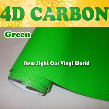 Высокое качество Зеленый 4D Винил из углеродного волокна 30 м Яблоко зеленый 4D углеродное волокно пленка для автомобиля обёрточная бумага Размер: 1,52*30 м/рулон 2024 - купить недорого