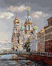 MaHuaf-X905 St. Petersburg landscape painting by numbers on canvas hand painted digital wall picture 40x50 Framed for home decor 2024 - buy cheap