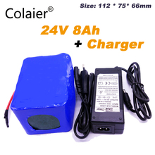 Colaier-bateria de lítio esooter 24v, 8000mah, pacote de baterias de cadeira de rodas dc para motor de bicicleta elétrica 250w + 25.2v 2a 2024 - compre barato