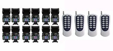 Sistema de interruptor com controle remoto sem fio, 12v, 1 canais, transmissor + receptor, 315/433 mhz, lâmpada, janela, portas de garagem