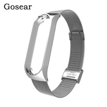 Gosear Silver Stainless Steel Mesh Strap Wristband Watch Strap Band for Xiaomi Mi Band Miband 3 Bande Smart Bracelet Accessories 2024 - buy cheap