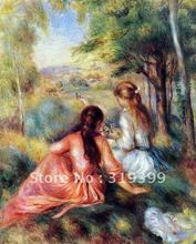 Oil Painting Reproduction on linen canvas,in the meadow By  pierre auguste renoir,100% handmade,free shipping,museum quality 2024 - buy cheap