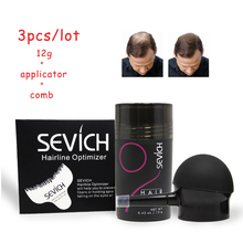 sevich 3pcs/lot hair building fibers powder gel 12g+spray applicator pump+hairline comb hair loss treatment products thicken 2024 - buy cheap