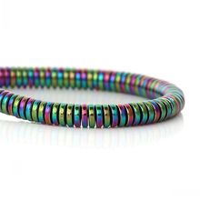 DoreenBeads Created Natural Hematite Beads Flat Round Multicolor About 4mm(1/8") Dia,41cm(16 1/8"),1 Strand(approx 362PCs) 2024 - buy cheap