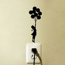 Новые 3d наклейки на стену для детей комнаты воздушный шар девушка декоративные наклейки на стену Спальня наклейки для украшения дома украшения для комнаты 2024 - купить недорого
