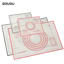 60*40cm GOUGU Platinum Silicone Oven Baking Mat Glass Fiber Reinforced Cake Roll Mat with Scale Non-stick Kneading Dough Sheet 2024 - buy cheap
