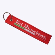 Fashion Embroidery Key Tag Made by Twill and Metal Ring Embroidery Logo On the Front and Backing MOQ100 free shipping 2024 - buy cheap