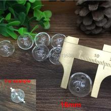 Envío Gratis 50 unids/lote 16mm diy bola de vidrio burbuja redonda clara con 2mm agujero doble, vial de vidrio, botella de vidrio, colgantes de viales de vidrio 2024 - compra barato
